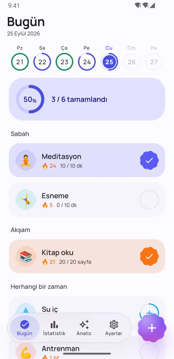 Kalıcı alışkanlıklar edin